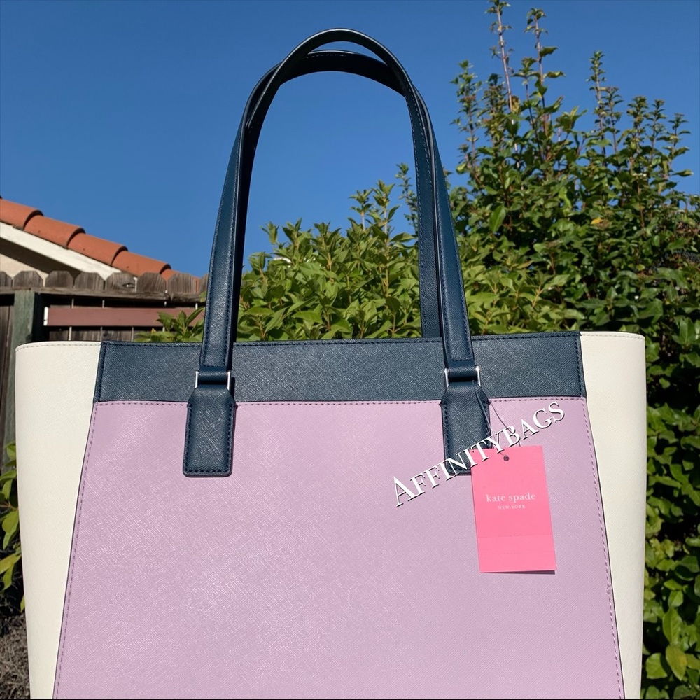 Kate Spade Cameron Lavender Navy Contrast laptop - Picture 6 of 8